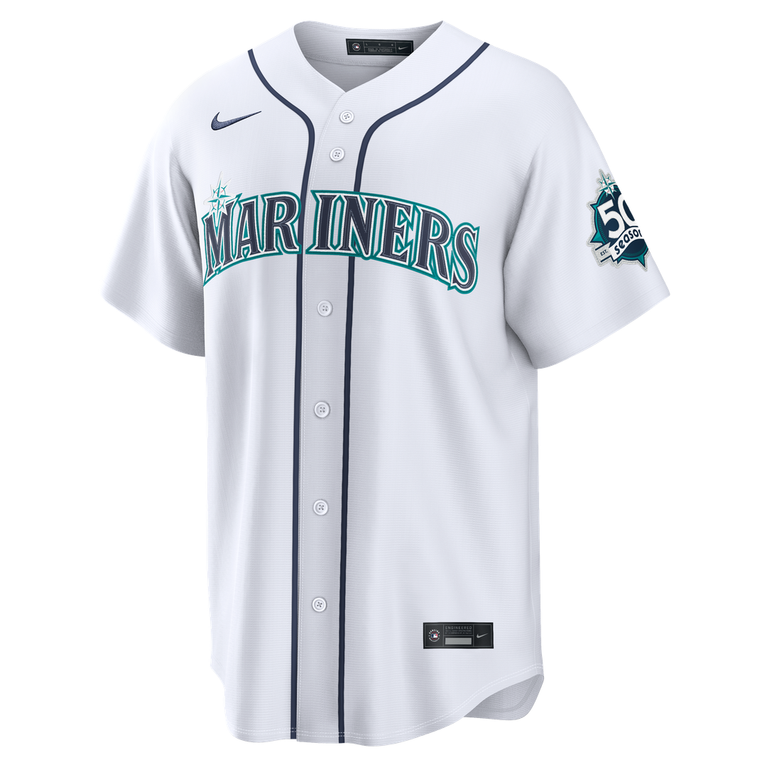 Cal Raleigh Seattle Mariners Nike  Road Stadium 50th Season Patch Jersey - Navy