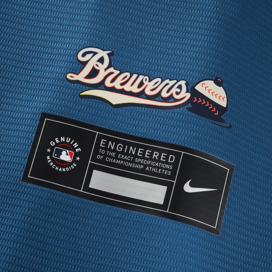 Brice Turang Milwaukee Brewers Nike 2026 City Connect Stadium Jersey - Mineral Blue