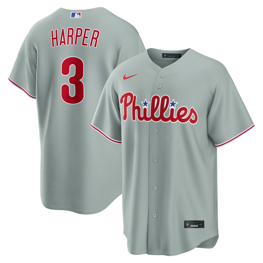 Bryce Harper Philadelphia Phillies Nike Road Replica Jersey - Gray