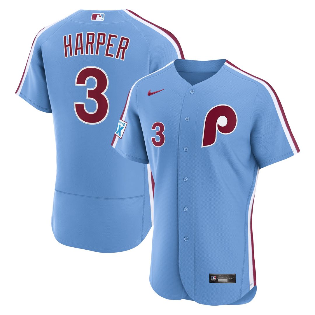 Bryce Harper Philadelphia Phillies Nike Alternate Authentic Sponsor Patch Jersey - Cream