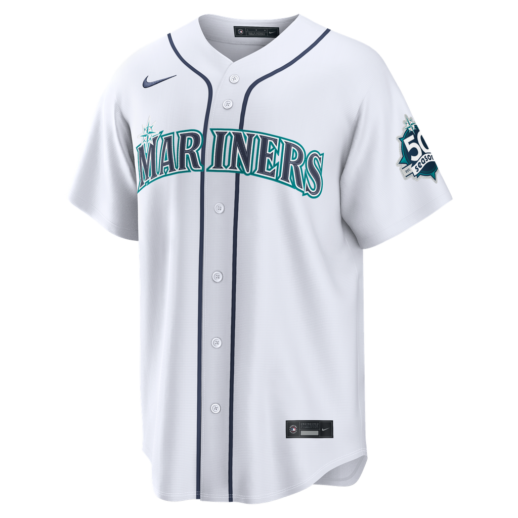 Julio Rodríguez Seattle Mariners Nike Alternate Stadium 50th Season Patch Jersey - Teal