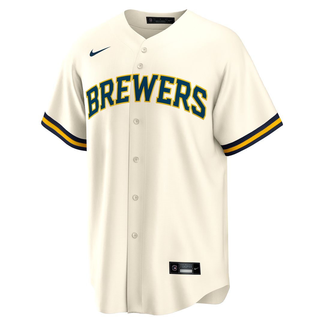 Brice Turang Milwaukee Brewers Nike Home Replica Jersey - Cream