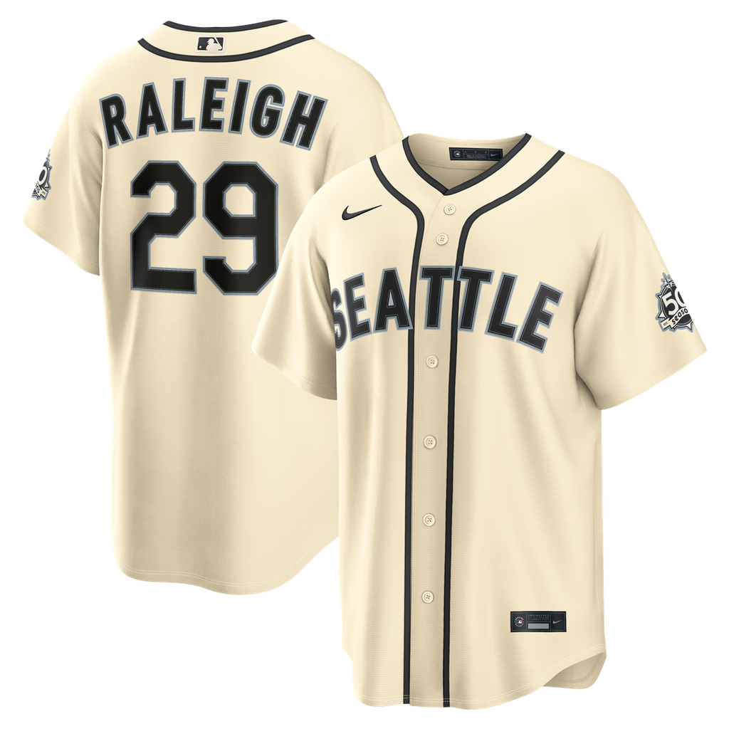 Cal Raleigh Seattle Mariners Nike Alternate Stadium Jersey - Cream